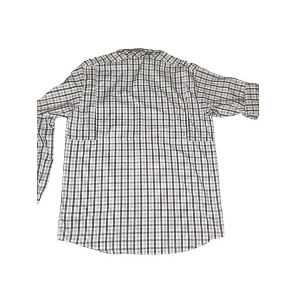 Columbia Shirt Mens Large Button Roll Up‎ Long Sleeve Plaid Grey White Outdoor - Picture 4 of 9